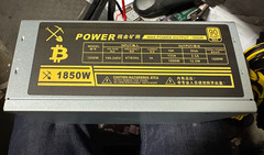 NEW — 1850W GPU PSU MINING Power Supply for BTC ETH- 10×6 PIN 190-240v