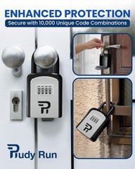 Rudy Run Key Lock Box for Outside – Small Small-Portable, Gray Portable