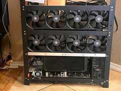 ASUS Open Air GPU Mining Rig Frame/Case w/ Fans, ASUS Motherboard, Dell 750W PSU