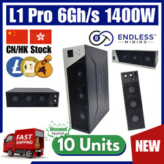 10 Units — Fluminer L1 Pro 6Gh/s 1400W LTC/DOGE/BELL Miner | Endless Mining™️