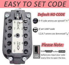 Key Lock Box for Outside Wall 105mm x 65mm x 55mm, Aluminum + Zinc alloy 1lb