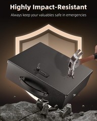 Uniclife Fireproof Document Box with Combination & Key Large, Combo Lock