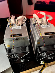 TWO Bitmain Antminer T9+ 10.5TH/s With PSUs. 1 BRAND NEW! 1 used for two hours!