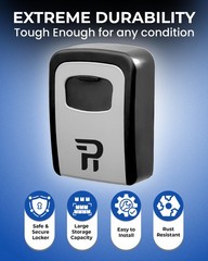 Key Lock Box for Outside — Realtor Lockbox House Keys Large 1-Pack, Gray