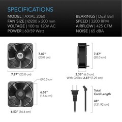 200mm Forced air Cooling Shroud for Iceriver KS0/KS0 Pro and Ultra