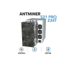 BITMAIN ANTMINER S21 PRO – 234 TH BITCOIN BTC MINER — PREOWNED, NO SHIPPING