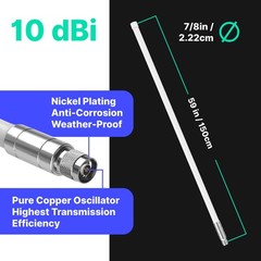 RAIGEN Helium Miner 10dBi Antenna LoRa 915 MHz 59in Outdoor Omni-Directional …