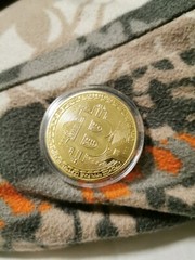 BITCOIN Kryptomünze Gold Deko Coin Crypto BTC Prägung Design Neu