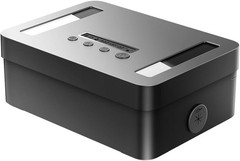 Metal Time Lock Box with Emergency Unlocking, Phone Timed Locked Small, Black