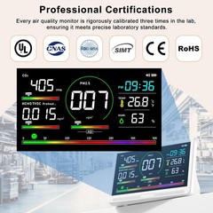 16 in 1 Air Quality Monitor Indoor 7″ Display 9 AQI+7 AQI Alerts,Portable Air…