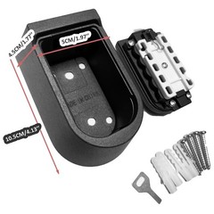 Key Lock Box for Outside Wall 105mm x 65mm x 55mm, Aluminum + Zinc alloy 1lb