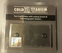 Coldti: Cryptocurrency Seed Storage (Double Plate)