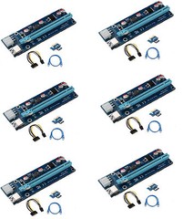 6-Pack V006C PCI-E 16x to 1x Powered Riser GPU Adapter 6 pin ETH Zcash mining