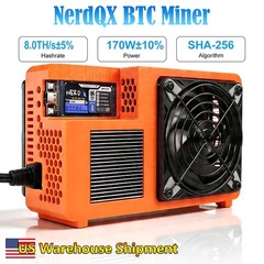 NerdQX 8TH/s Bitcoin Miner 170W Low Noise Open Source ASIC BTC Solo Mining Rig