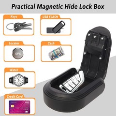 Magnetic Key Box for Under Car, Hide a Outside with Combination 1,Black