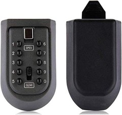 Lospu HY Indoor & Outdoor Key Lock Box Wall 4.1 x 1.57 x 0.08 inches, Black