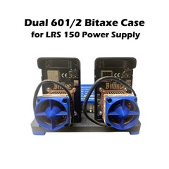 Duel Bitaxe 601 or 602 crypto case with Meanwell LRS 150 holder built in.