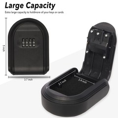 Magnetic Key Box for Under Car, Hide a Outside with Combination 1,Black