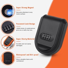 Magnetic Key Lock Box, 2.41 inches x 3.71 x 5.21 inches, Black