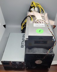 Bitmain Antminer L3+ 504Mh/s 800w ASIC LTC/DOGE Miner & Power Supply Working
