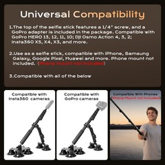 Dual & Quad Suction Cup Car Mount Kit for Insta360 X5 X4 X3, 360 Camera Car Moun