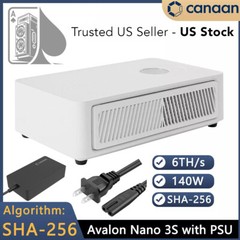 US Stock Canaan Avalon Nano 3S — 6TH/s with PSU BTC Solo Miner US Seller CA