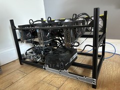 COMPLETE Open Case Mining Rig w/ 3 AMD Vega 56 8GB GPU, 1200W PSU + EXTRA Parts
