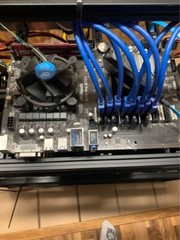 Crypto Mining Rig with spare parts: GPU, breakout, risers, motherboard