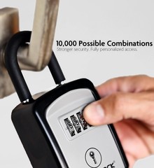 Iron Lock® Key Lock Box Portable with U-Shackle – Small Small, Grey